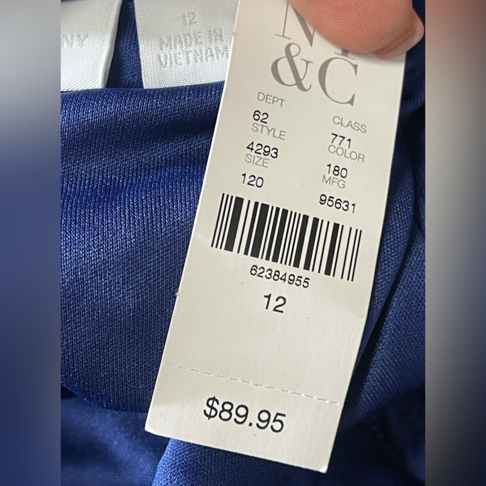 NWT Newβ York & Company dress size 12 stunning royal blue metallic sheath dress - Picture 11 of 13
